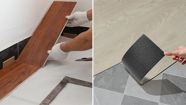 Haga clic en la instalación de bloqueo de pisos LVT y la instalación adhesiva de pisos LVT Dry Back