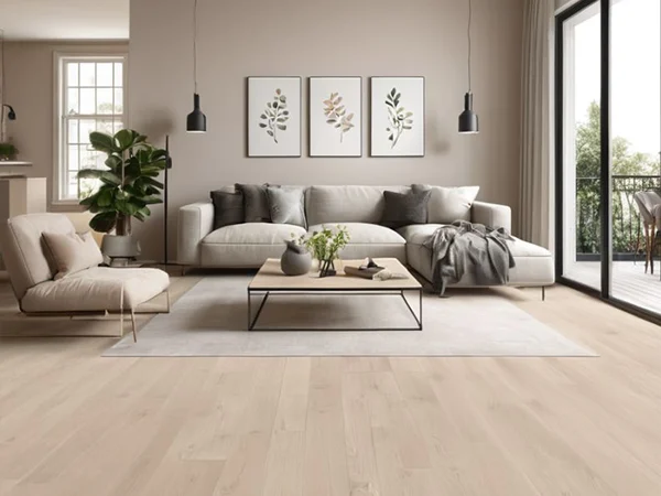 Composite wood flooring in a living room