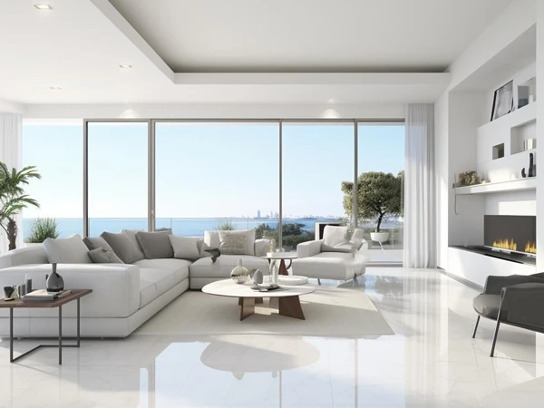 Modern style interior decoration with ceramic tiles