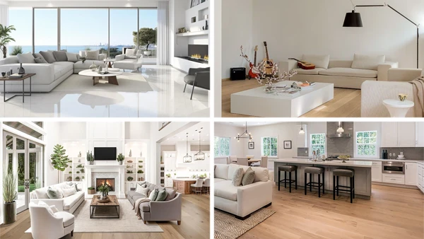 Cuatro diferentes selecciones de material de suelo