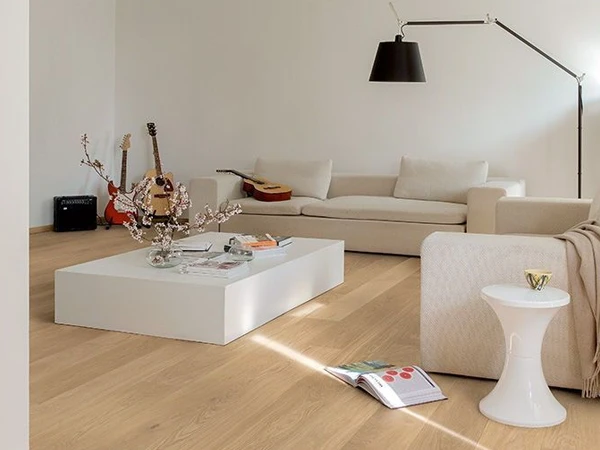 Use vinyl flooring in the living room.