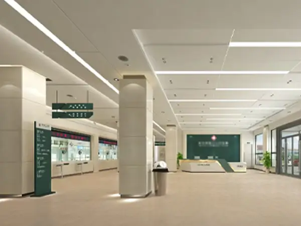 Healthcare SPC flooring used in hospital service halls