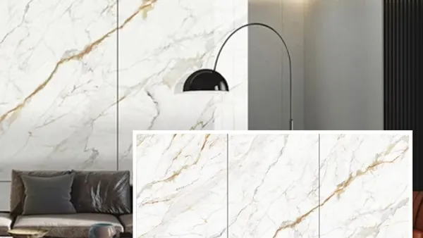 Application of PVC marble slabs in living rooms.