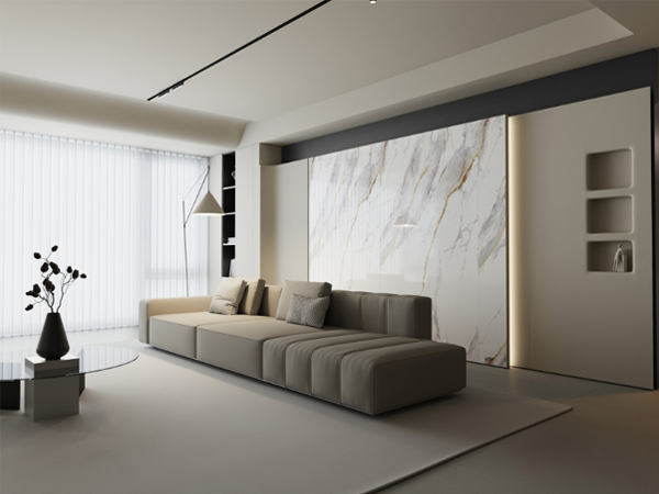 Living room decorated with PVC material