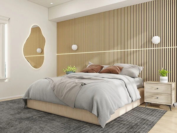 Sound insulation panels in the bedroom