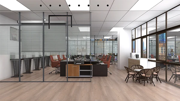 Instalar pisos SPC en el piso de la oficina