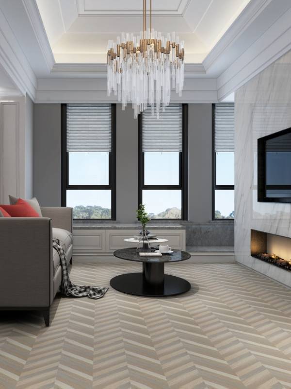 Living room with SPC flooring