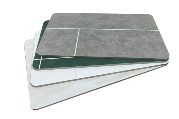 Solid color SPC wall panels with 4 different patterns