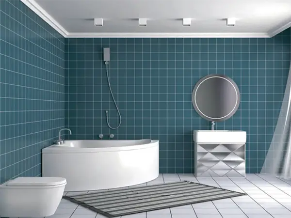 SPC wall panels used in a bathroom