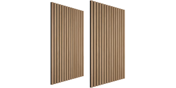 Wood grain wall panels on a white background