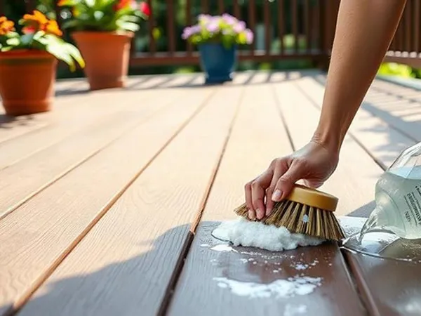 Clean WPC flooring with soap and water.