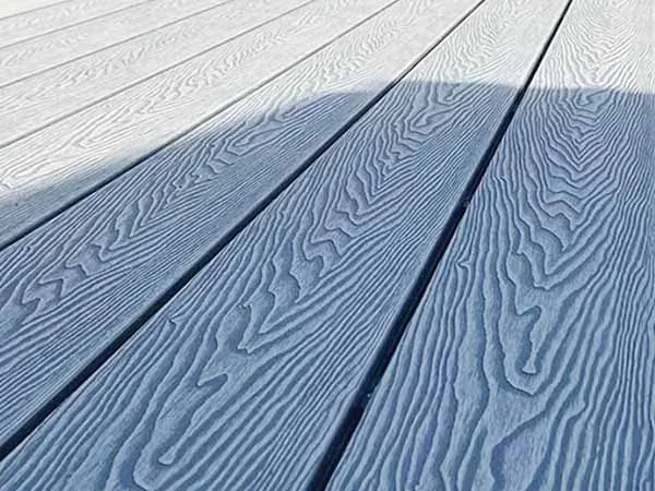 Uniform-sized WPC flooring for balcony installation